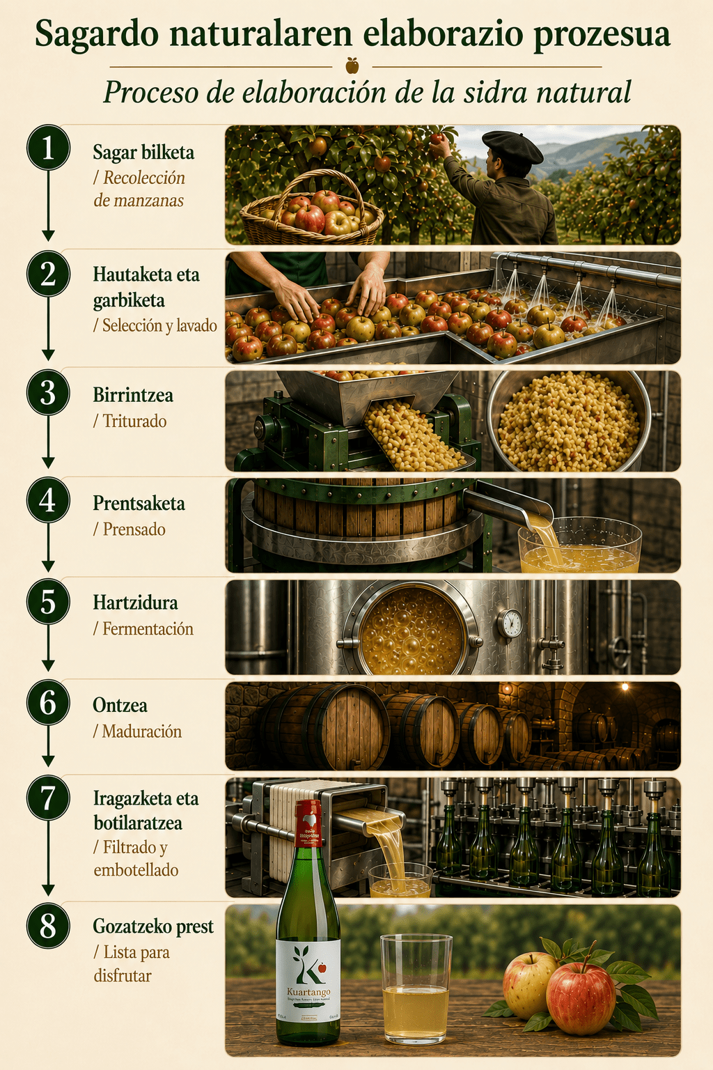 Infografia-Proceso de elaboración de la sidra natural - Bergonda Gourmet